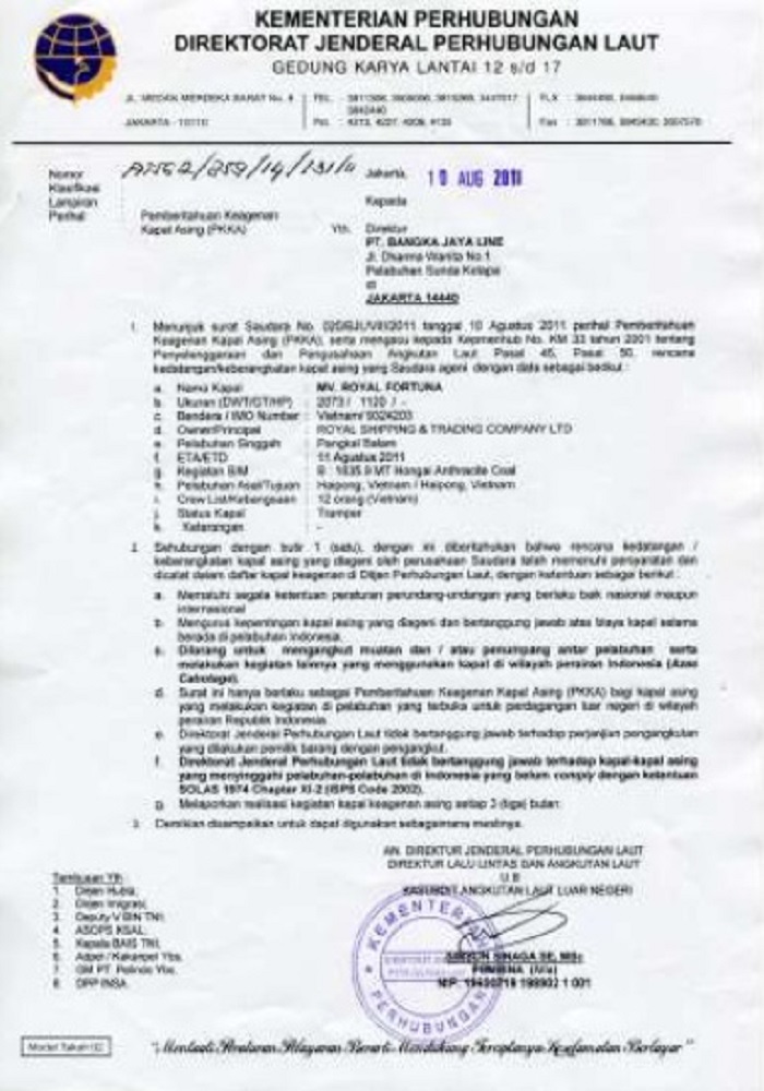 Permohonan Penggunaan Kapal Asing (PPKA)
